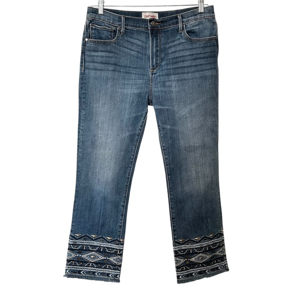 Driftwood Colette Crop Jeans Embroidered Studded Bohemian BOHO - Picture 2 of 10